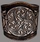 Preview: Leather Bracelet 80mm (3 1/8 inch) Spiral with Dogs (2) black-antique