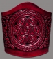 Preview: Leather Bracelet 90mm (3 9/16 inch) Spiral with Dragons (1) cherryred-antique