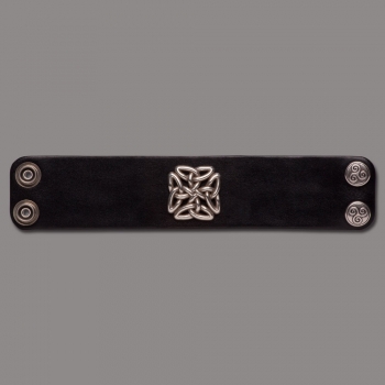 Leather Bracelet Knot Square black