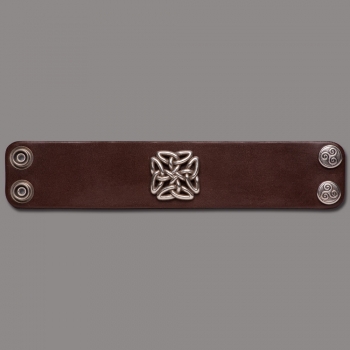 Leather Bracelet Knot Square brown