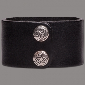 Leather Bracelet Knot Round black