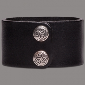 Lederarmband 'Knot Round' schwarz