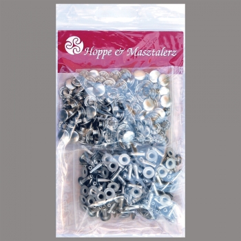 Single Cap Hollow Rivets 2-parts 11mm "11/12" Made of Iron (nickel included), Finish: nickel-glossy