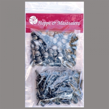 Single Cap Hollow Rivets 2-parts 11mm "11/12" Made of Iron (nickel free), Finish: silver-antique