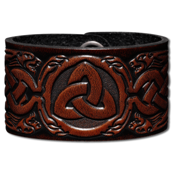 Lederarmband 40mm Dreifalt (4) braun-antik