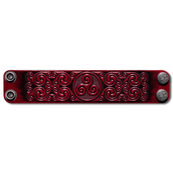 Preview: Lederarmband 40mm Triskele (3) kirschrot-antik