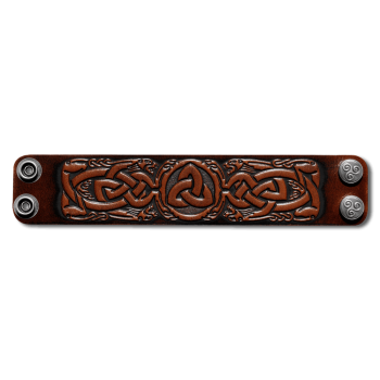 Preview: Lederarmband 40mm Dreifalt (4) braun-antik