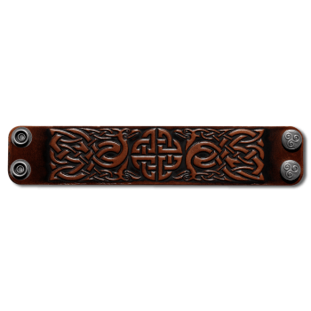 Preview: Lederarmband 40mm Knoten mit Vögel (5) braun-antik