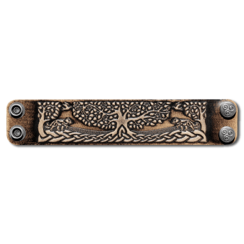 Preview: Lederarmband 40mm Lebensbaum (6) schwarz-antik