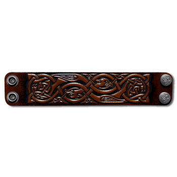 Preview: Lederarmband 40mm verwundene Vögel (8) braun-antik