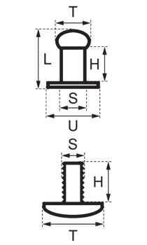 Preview: Knopfschraubnieten 4,5mm nickel-glänzend