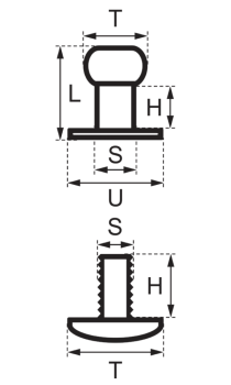 Preview: Knopfschraubnieten 5mm nickel-glänzend