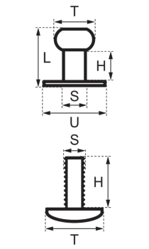 Preview: Knopfschraubnieten 6mm nickel-glänzend