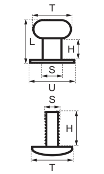 Preview: Knopfschraubnieten 8mm kupfer-antik