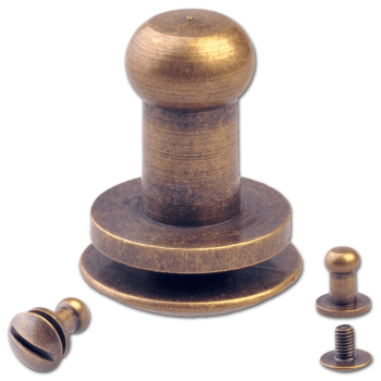 Knopfschraubnieten 4,5mm messing-antik
