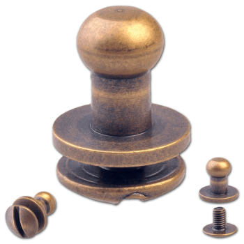 Knopfschraubnieten 5mm messing-antik
