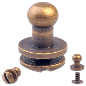 Knopfschraubnieten 6mm messing-antik
