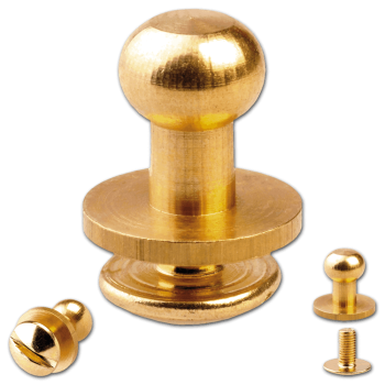 Knopfschraubnieten 6mm messing-glänzend (goldfarben)