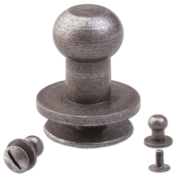 Knopfschraubnieten 6mm nickel-antik