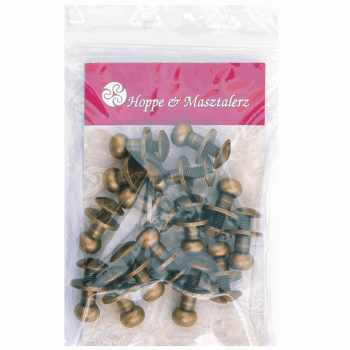 Preview: Knopfschraubnieten 6mm messing-antik