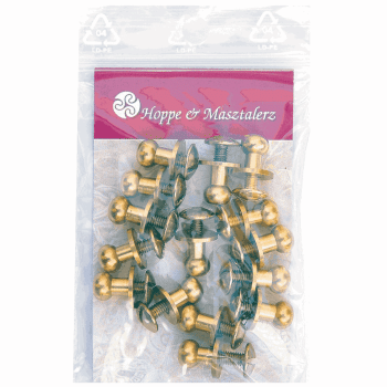 Preview: Knopfschraubnieten 6mm messing-glänzend (goldfarben)