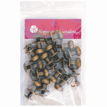Preview: Knopfschraubnieten 8mm messing-antik