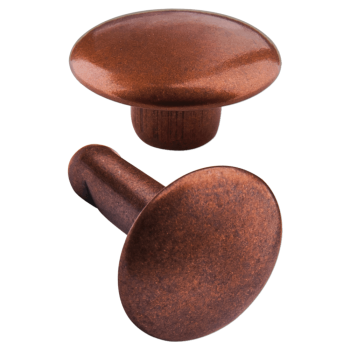 Doppelkopf-Hohlnieten Ziernieten 2-teilig 9mm "9/10/2" aus Eisen (nickelfrei), Finish: kupfer-antik