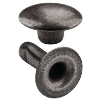 Doppel-Hohlnieten Ziernieten 2-teilig 9mm "9/10" aus Eisen (nickelfrei), Finish: nickel-antik