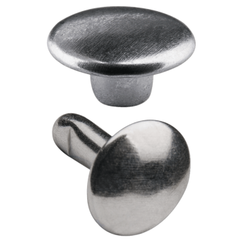 Doppelkopf-Hohlnieten Ziernieten 2-teilig 9mm "9/10/2" aus Eisen (nickelhaltig), Finish: nickel-glänzend