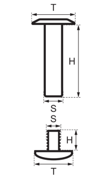 Preview: Schraubnieten 15MM nickel-glänzend