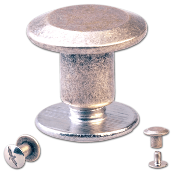 Schraubnieten 5MM silber-antik
