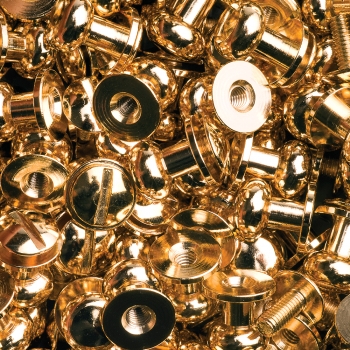 Button Screw Studs 8mm brass-glossy (gold colored)