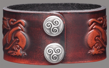 Lederarmband Triskel-Dragon