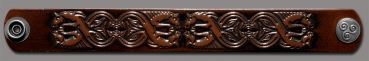 Leather Bracelet 24mm (15/16 inch) Horses (11) brown-antique