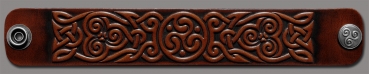 Leather Bracelet 32mm (1 1/4 inch) Triskel (5) brown-antique
