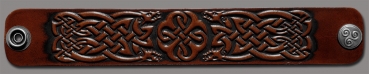 Leather Bracelet 32mm (1 1/4 inch) Knotwork with Dragons Head (8) brown-antique