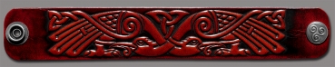 Leather Bracelet 32mm (1 1/4 inch) Trinity with Birds (16) mahogany-antique