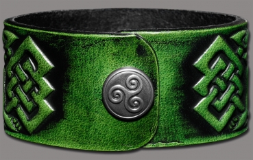 Lederarmband 32mm Lebensbaum (6) grün-antik