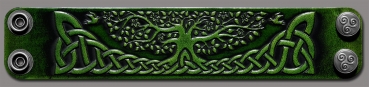 Leather Bracelet 40mm (1 9/16 inch) Tree of Life (16) green-antique