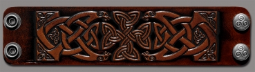 Leather Wristband 48mm (1 7/8 inch) Celtic Cross (6) brown-antique