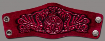 Leather Bracelet 80mm (3 1/8 inch) Dragons (12) cherryred-antique