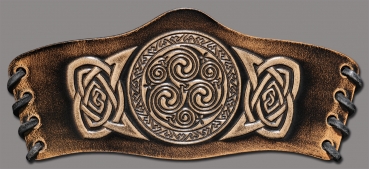 Leather Bracelet 90mm (3 9/16 inch) Spirals in Knotwork (12) black-antique