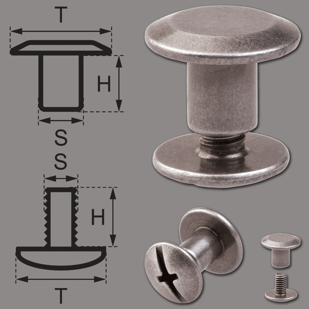 Celtic Craft - Schraubnieten 5MM nickel-antik