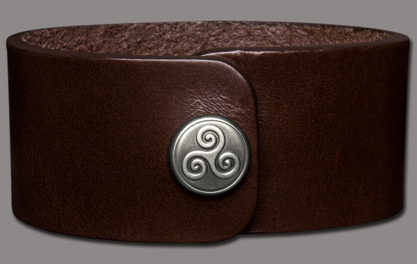 Leather Bracelet 32mm (1 1/4 inch) brown