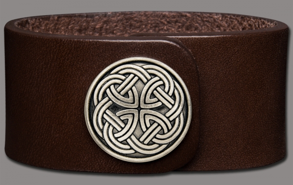 Leather Wristband 'Celtic Concho Classic' 32mm brown