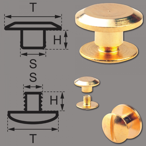 Schraubnieten 3MM messing-glänzend (goldfarben)