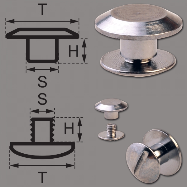 Schraubnieten 3MM nickel-geschwärzt