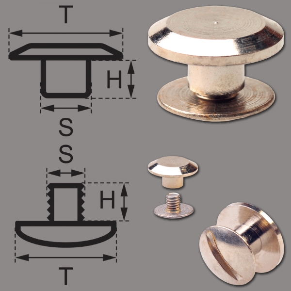 Schraubnieten 3MM nickel-glänzend