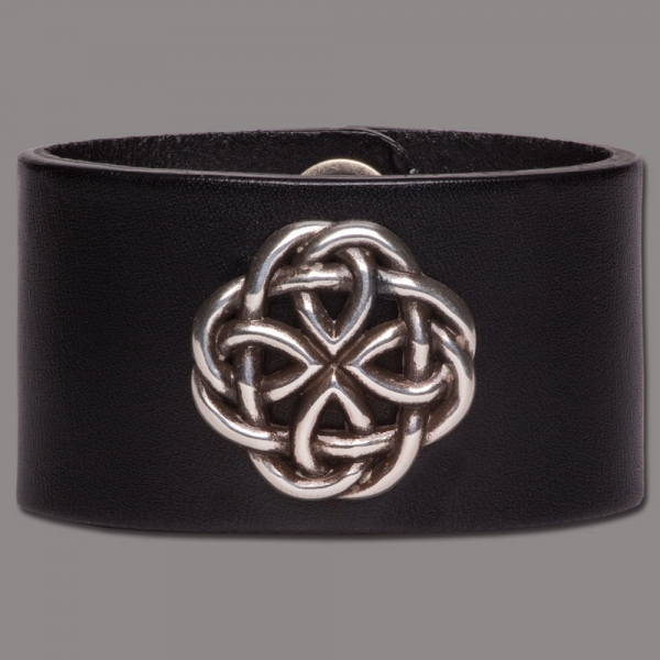 Lederarmband 'Knot Round' schwarz