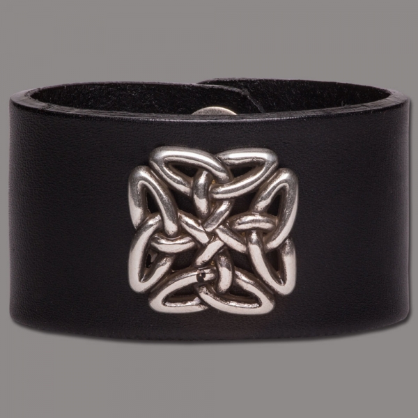 Lederarmband Knot Square schwarz